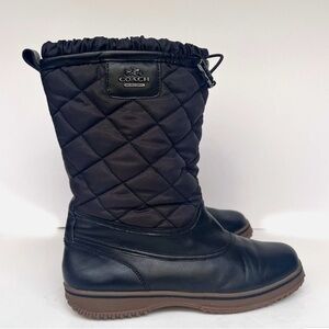 Coach Samara Black Quilted Cold Weather Boots